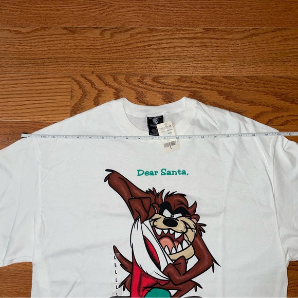 Vintage 90s Taz Tasmanian Devil Looney Tunes Christmas T-Shirt - Size Large - Picture 7 of 10
